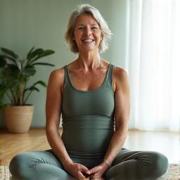 Person engaging in gentle yoga indicating mindful movement